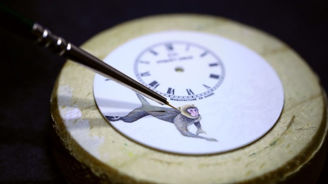 Jaquet Droz, Petite Heure Minute Relief Monkey: J005023281, Painting Workshop