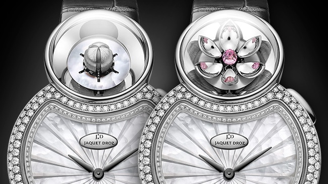 Jaquet Droz, J032004270, Lady 8 Flower, Close-up, Open and closed