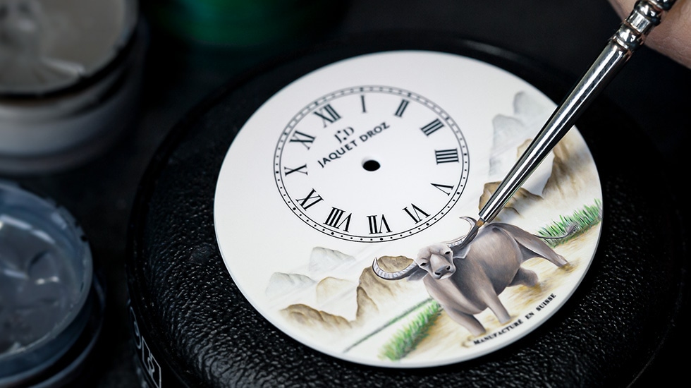 Jaquet Droz, Petite Heure Minute Buffalo, J005123206, Painting Workshop
