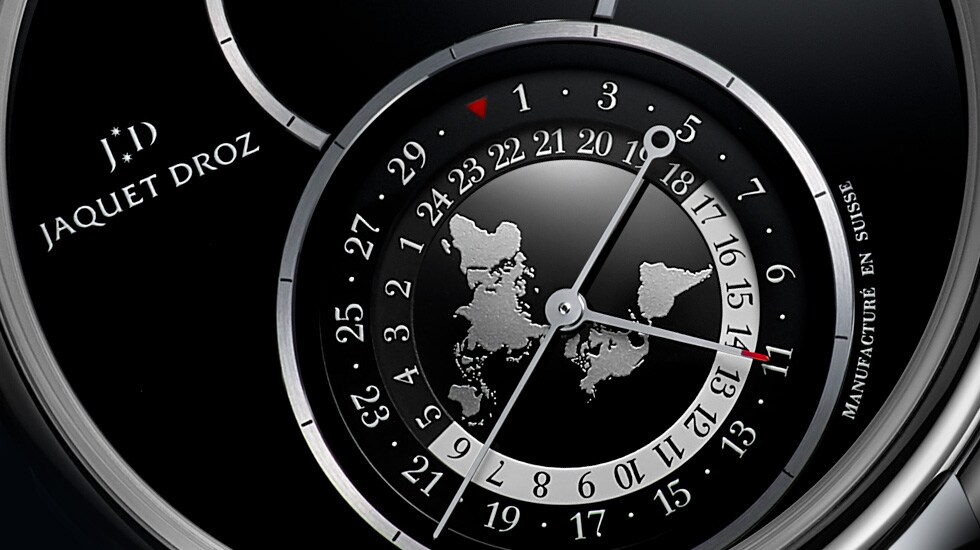 Jaquet Droz, Grande Seconde Dual Time Onyx, J016030271, Dial Close-Up