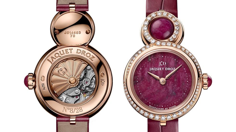 Jaquet Droz, Lady 8 Petite Ruby Hearth, Front Back