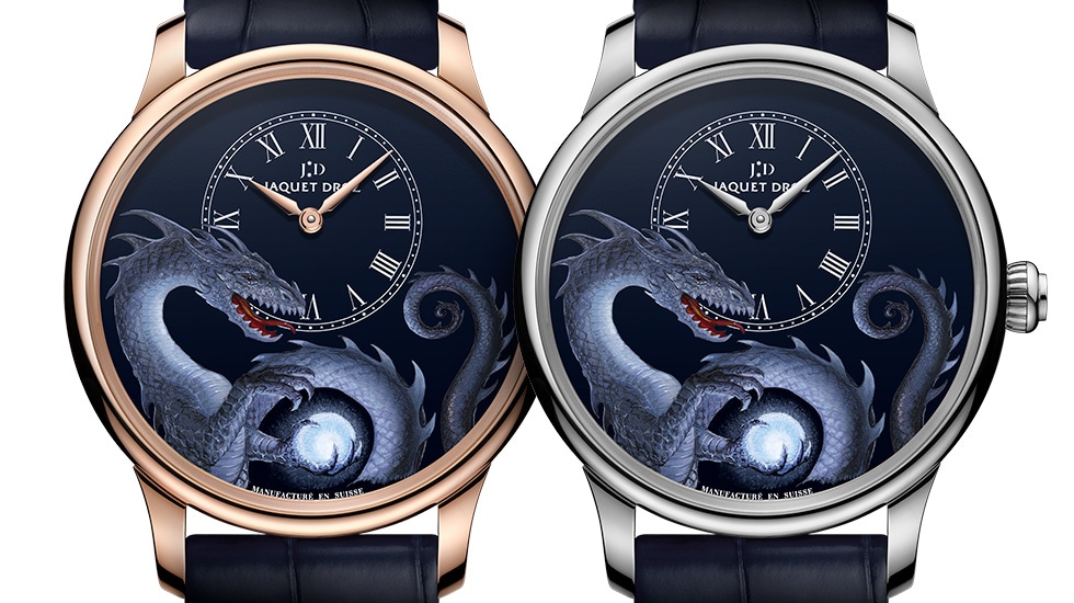 Jaquet Droz, Petite Heure Minute Dragon, John Howe, J005123207, J005124207, Front