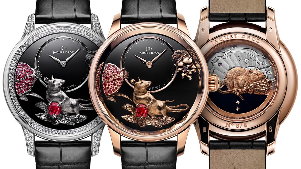 Jaquet Droz, Petite Heure Minute Rat, J005023291 J005024285, Duo Front and Back
