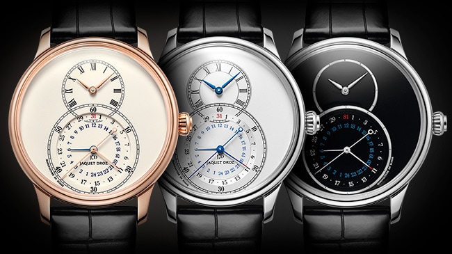 Jaquet Droz, J016033200, J016030270, J016030240, Grande Seconde Dual Time Trio
