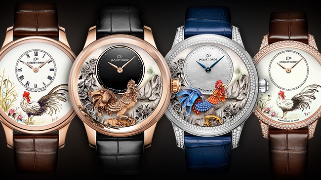 Jaquet Droz, Petite Heure Minute Rooster, four pieces