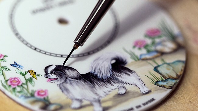 Jaquet Droz, Chinese New Year, J005003223, Petite Heure Minute Dog, Painting Workshop