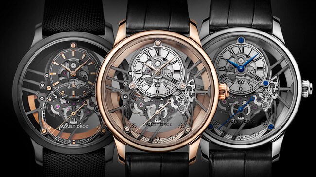 Jaquet Droz, Grande Seconde Skelet-One, J003523240, J003524240, J003525540, Front