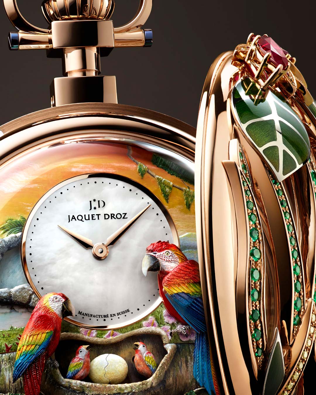 Parrot Repeater Pocket Watch