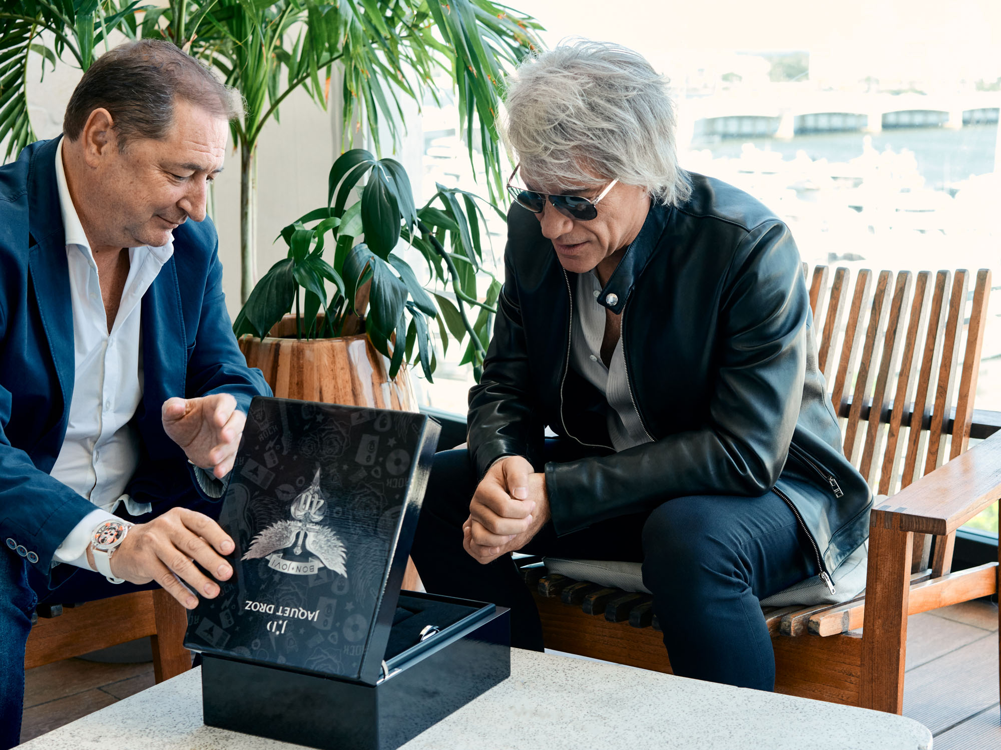 Tourbillon Skelet Bon Jovi unboxing ceremony with Jon Bon Jovi and Alain Delamuraz