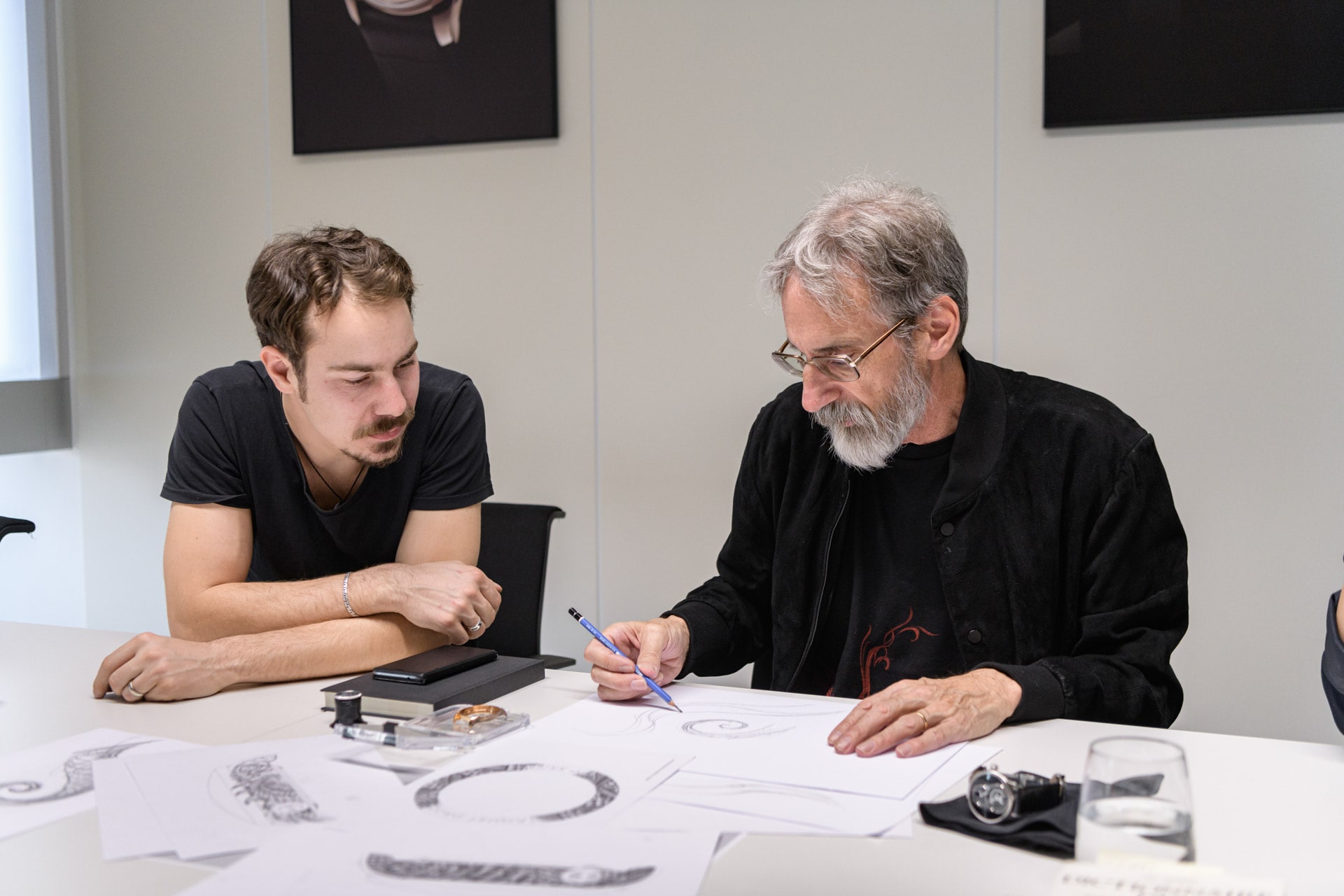 John Howe and one Jaquet Droz artist designing together