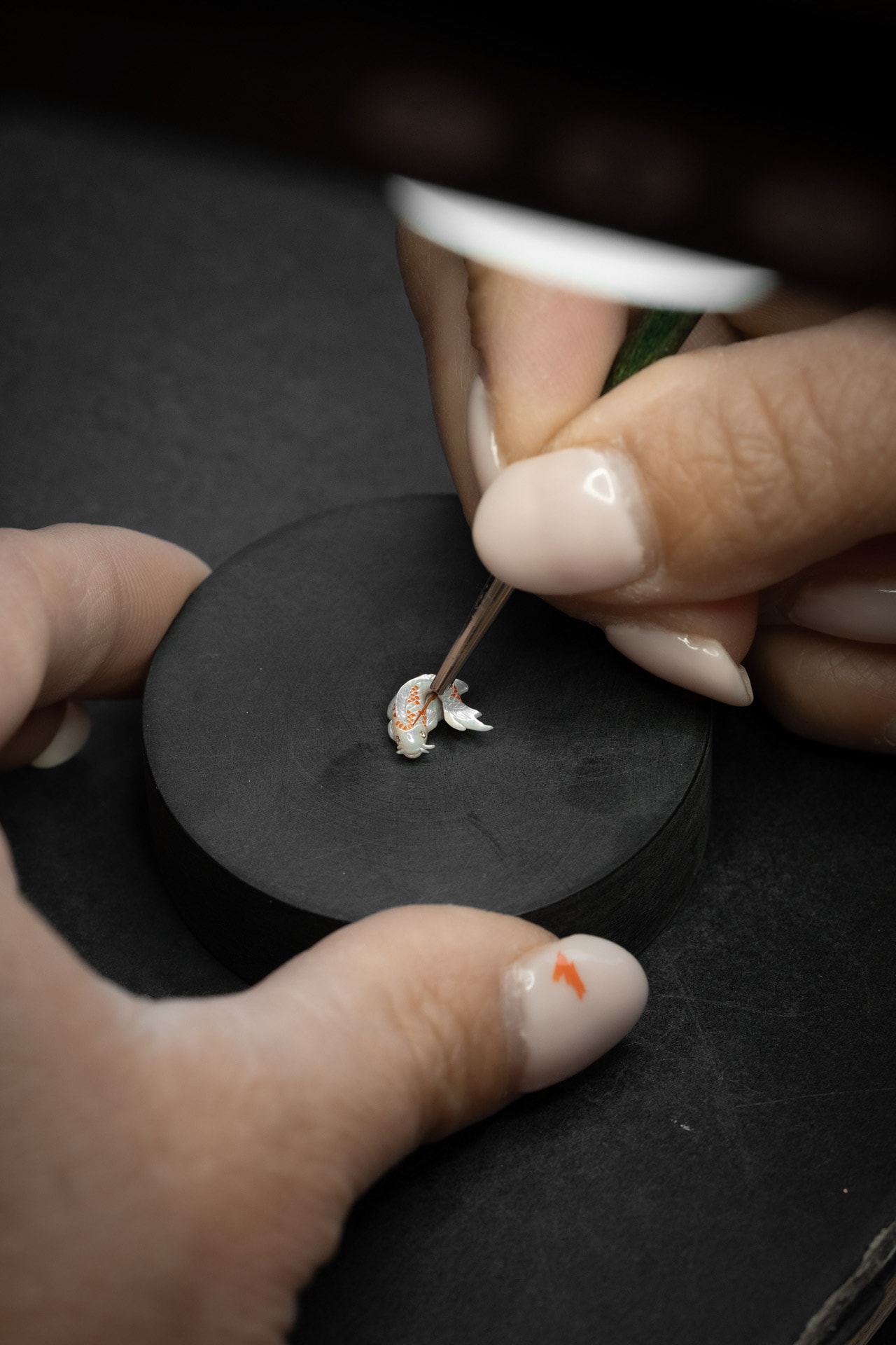 Japanese Garden, mother-of-pearl carp painting workshop