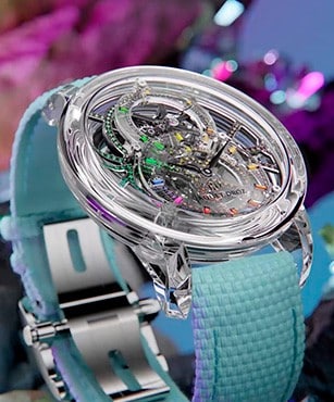 Jaquet Droz, Tourbillon Skelet Sapphire - Rainbow Set, Ambiance