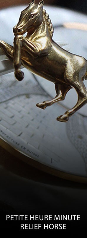 PETITE HEURE MINUTE RELIEF HORSE BY JAQUET DROZ ATELIER D'ART