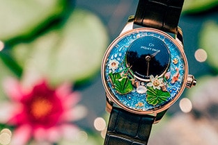 KOI SWIMS IN RIPPLING WAVES, EVERY MOVE BLOOMS LOTUS MAGIC LOTUS AUTOMATON FROM JAQUET DROZ GRAND CHINA LAUNCH