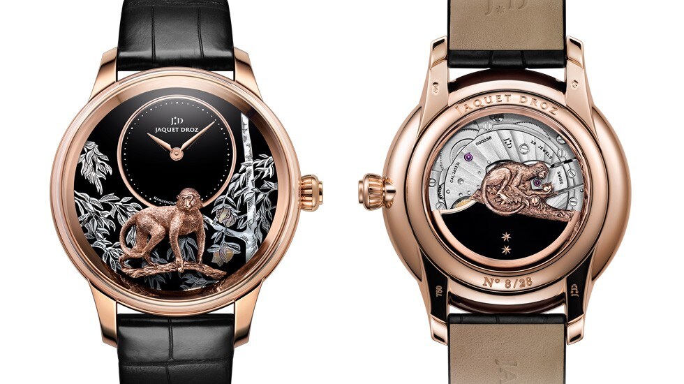 Jaquet Droz, Petite Heure Minute Relief Monkey Red Gold: J005023281