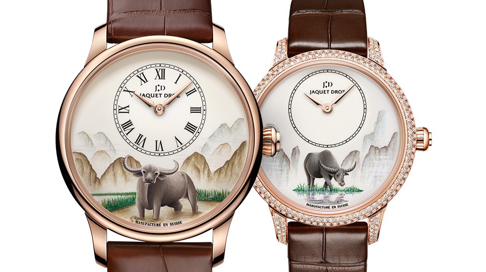 Jaquet Droz, Petite Heure Minute Relief Buffalo, J005123206, J005003228, Front