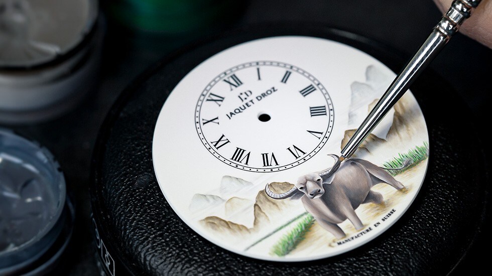 Jaquet Droz, Petite Heure Minute Buffalo, J005123206, Painting Workshop