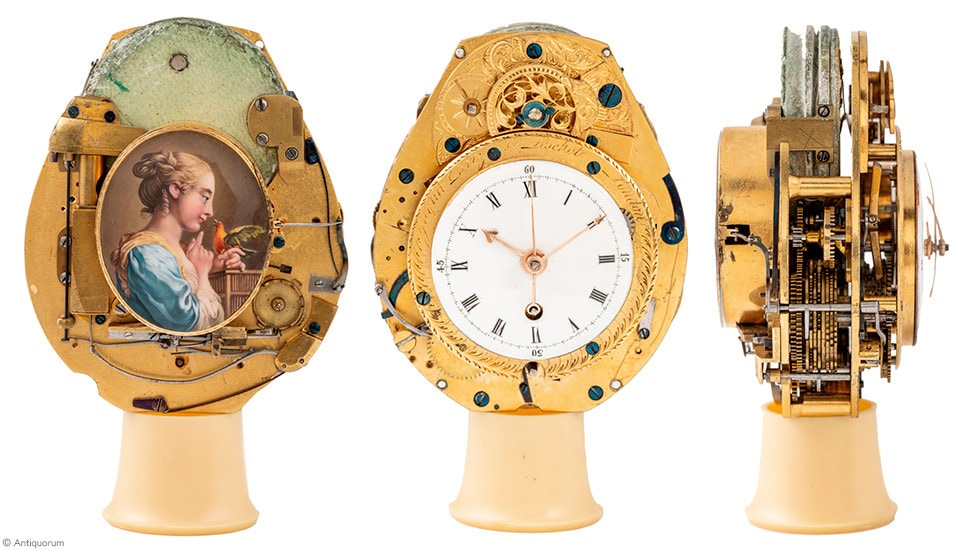 Jaquet Droz, record auction for L Oiseau Privé, Mechanical view