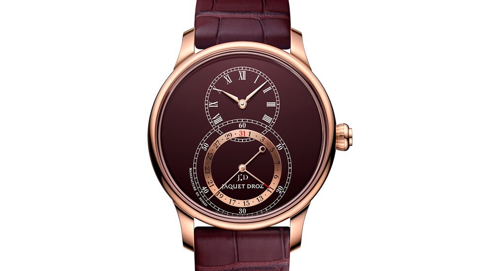 Jaquet Droz, Grande Seconde Quantieme Burgundy Enamel, J007023202, Front