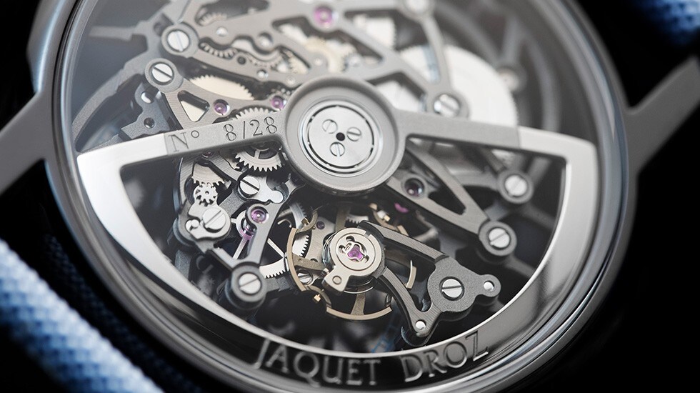 Jaquet Droz, Grande Seconde Sketel-One Ceramic, J003525546, Back Close-Up