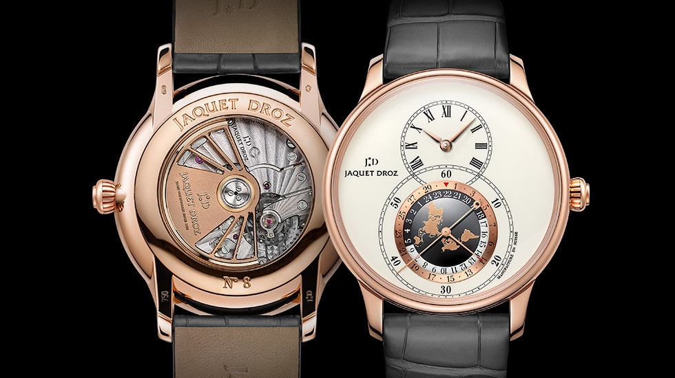 Jaquet Droz, Grande Seconde Dual Time Ivory Enamel, J016033201, Front Back