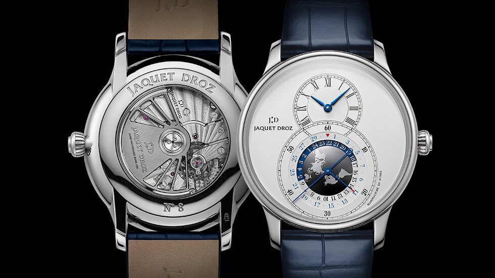 Jaquet Droz, Grande Seconde Dual Time Ivory Enamel, J016030241, Front Back