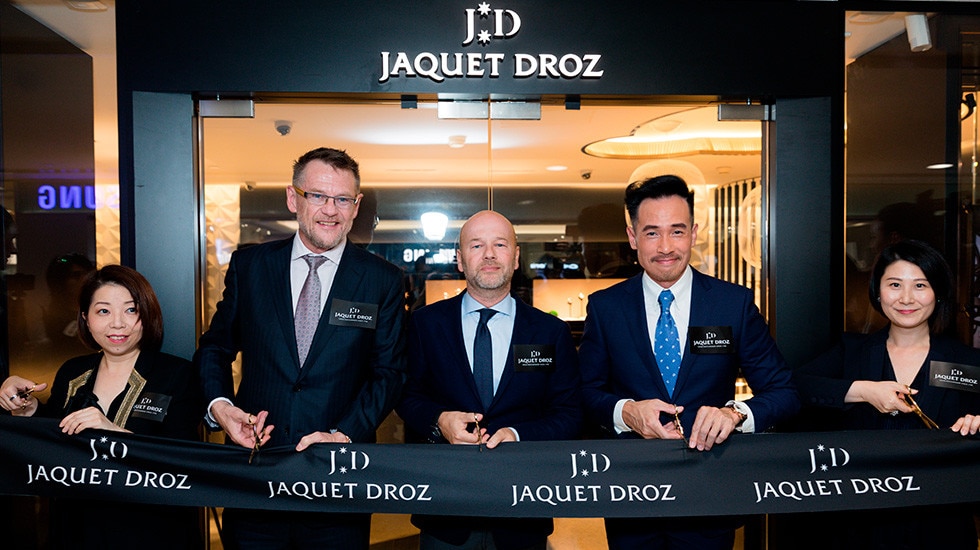 Jaquet Droz, Hong Kong Boutique Opening, Ribbon Cutting with Moses Chan