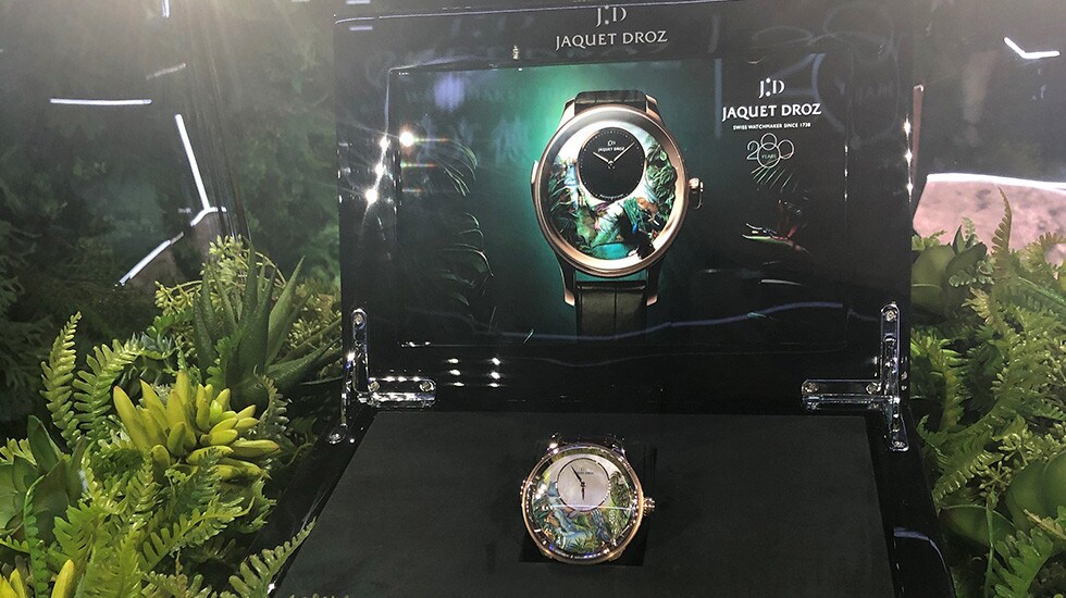 JAQUET DROZ AT DFS MASTERS OF TIME EXHIBITION 2018, Tropical Bird Repeater