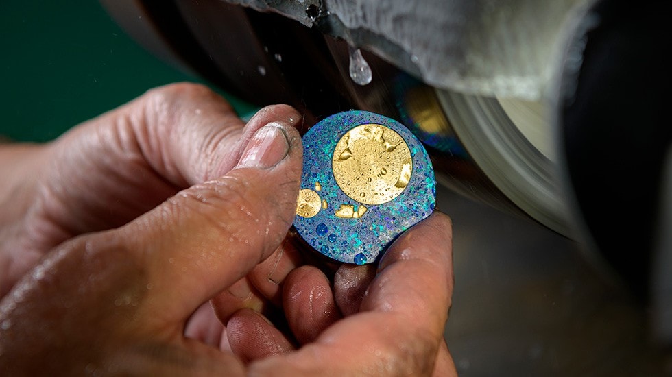 Jaquet Droz, Mineral Workshop, Polishing, Opal Dial