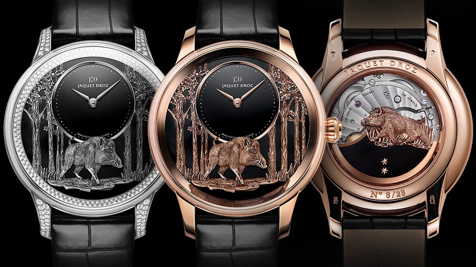 Jaquet Droz, Chinese New Year, Petite Heure Minute Relief Pig, Duo Front Back, J005024284 J005023290