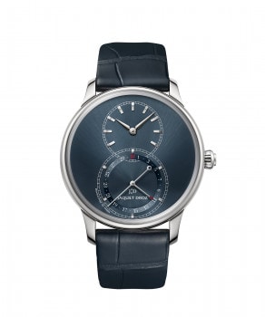 Jaquet Droz, Grande Seconde Quantième Satin-brushed Blue, J007010244, Front