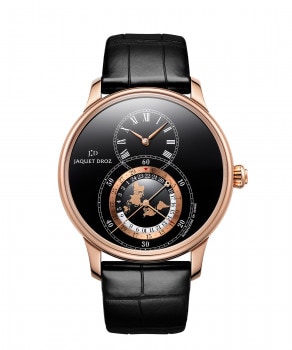 Jaquet Droz, Grande Seconde Dual Time Black Enamel, J016033202, Front